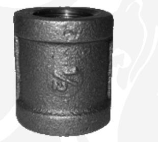 2 Black Merchant Half Coupling