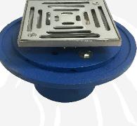2 No Hub Adj Shower Drain Square Top Matte Black