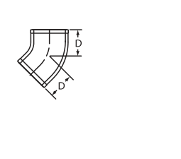 3 No Hub 45° Elbow Elbow Domestic