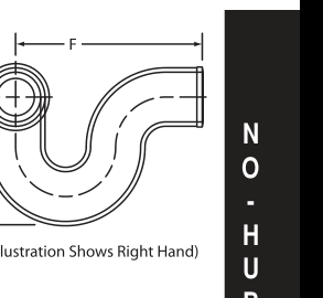 2 No Hub P Trap W/ Side Inlet Right Domestic