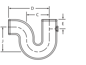 4 No Hub P Trap W/ 1/2 Tap Domestic