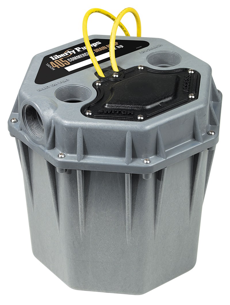 Liberty 405/a 1/2 HP, Commercial High Temp. Drain Pump, 2" Vent, Inlet And Discharge, 115v, Includes Standard Alm-2 Alarm