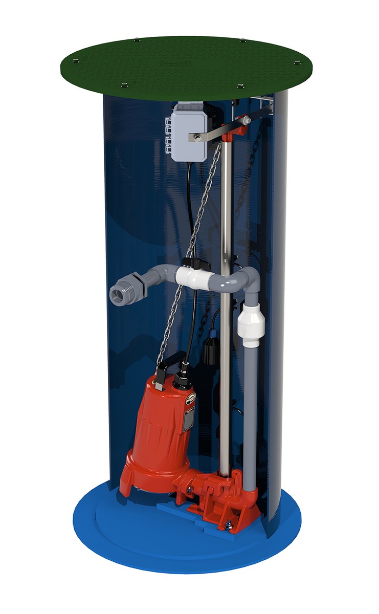 Liberty 2460lsg205-36 2 HP Simplex Commercial Grinder Package, 3ph, 575v, 1-1/4" Discharge With 24" x 60" Basin And Simplex Control Panel