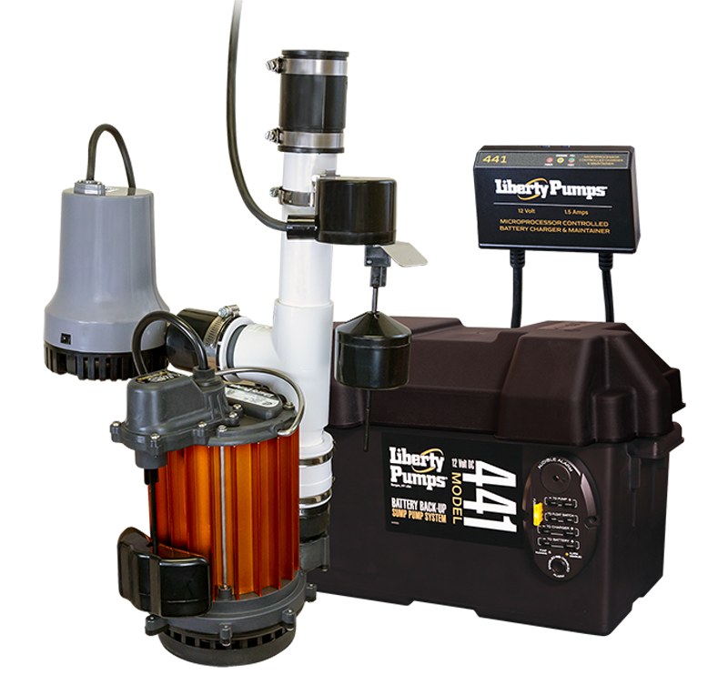 Liberty PCS37-441 1/3 HP Battery Back-up Pump Combo, Models S37 & 441 Assembled, 115V, 12V