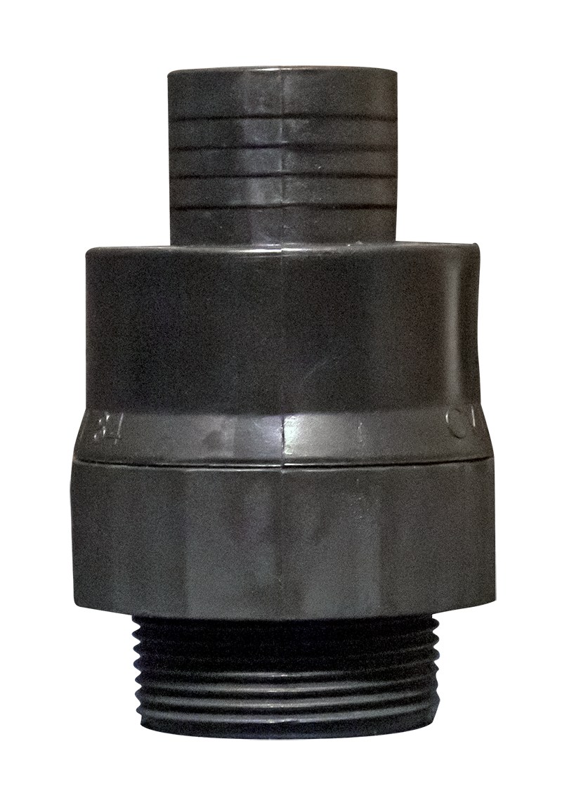 Liberty CV150-125T Check Valve, 1-1/2", MPT x 1-1/4" Barb, PVC