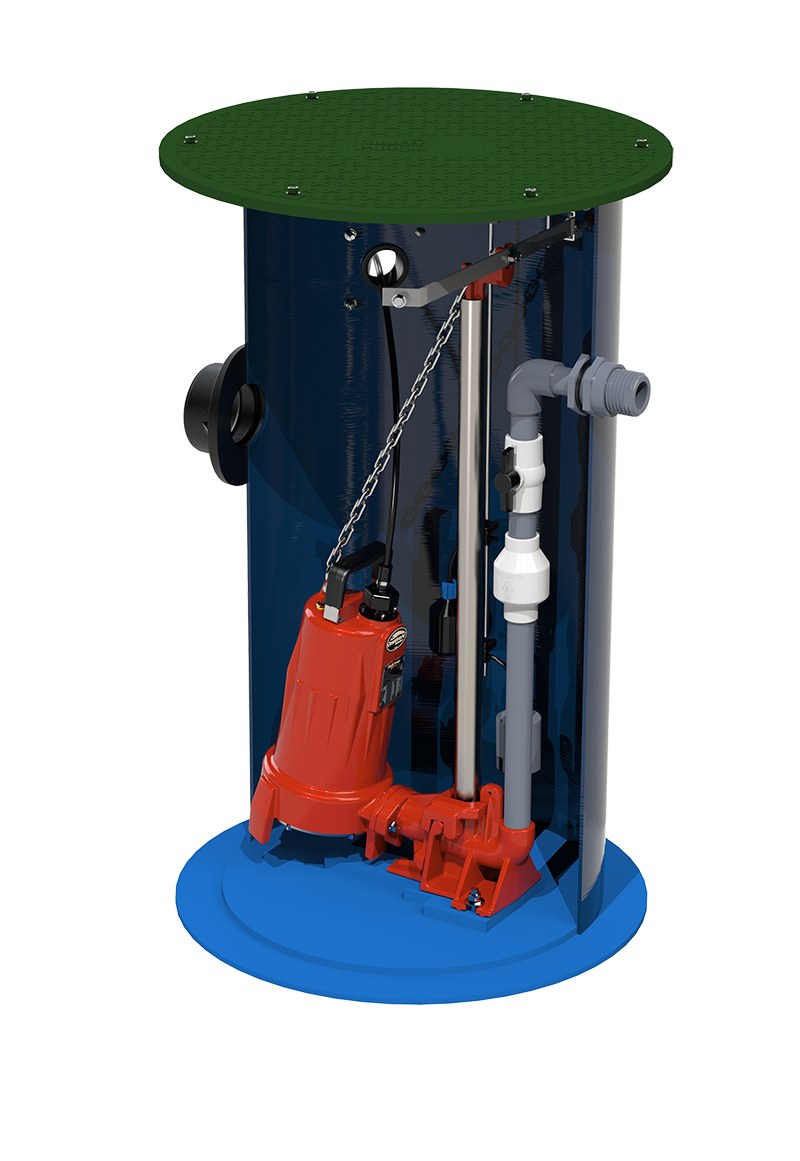 Liberty 2448lsgx202 2 HP, Simplex Two-stage Grinder Package, 1ph, 208-230v, 1-1/4" Discharge With 24" x 48" Basin And Standard Alarm