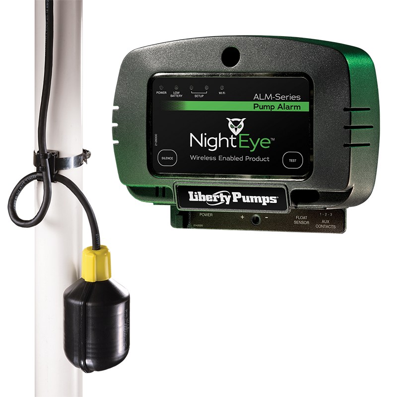 Liberty Alm-2-eye Alarm, Nighteye® Wireless Enabled Indoor, Wide Angle Float, 115v, 20' Cord