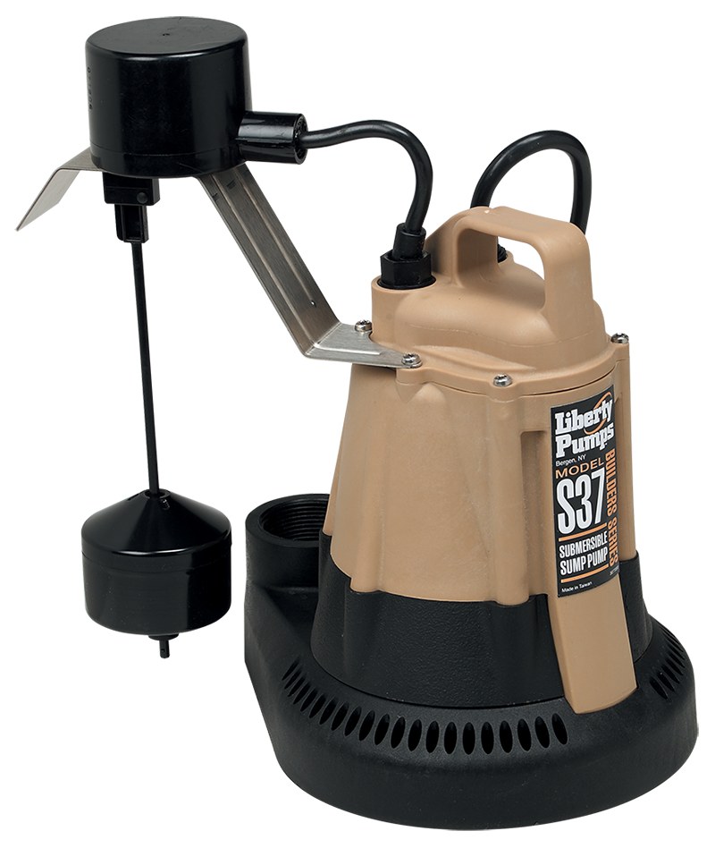 Liberty S37 1/3 HP, Submersible Effluent Sump Pump, Vertical Style Float, 115V, 10' Cord