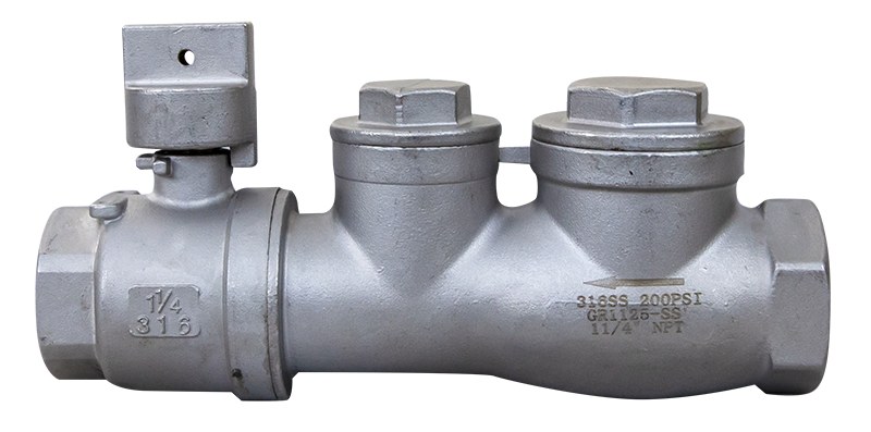 Liberty CSV150SS Curb Stop/swing Check Valve Assembly, 316 Stainless Steel, 1-1/2" FNPT