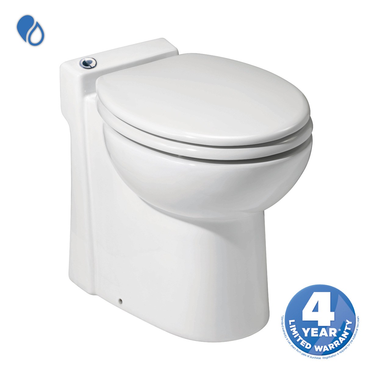 Saniflo Sanicompact® 023 One-Piece Dual-Flush Macerating Toilet, Ventless
