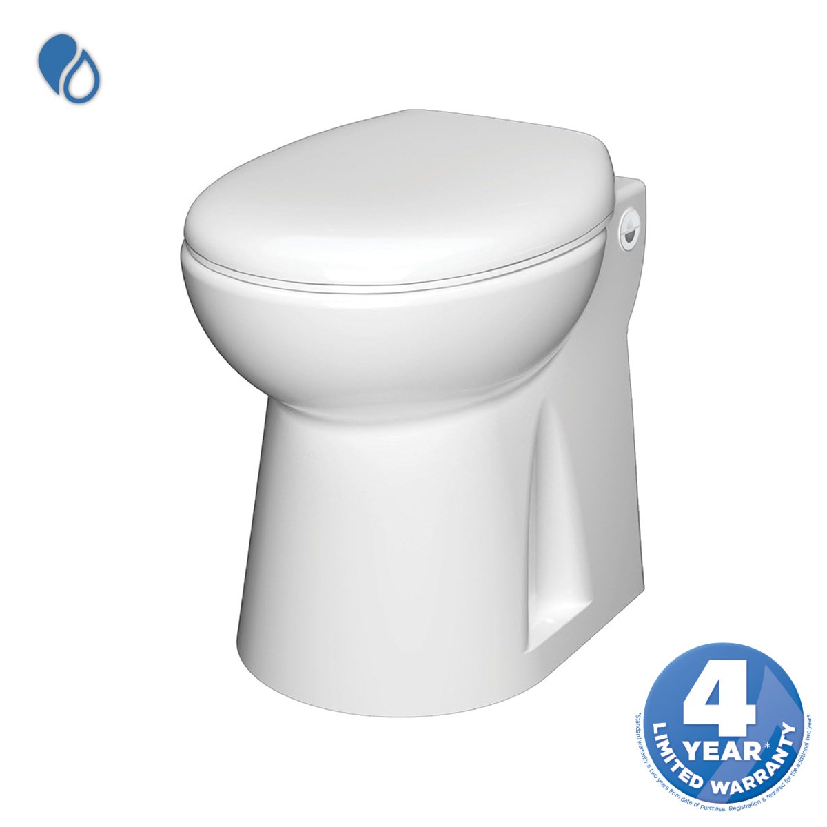 Saniflo Sanicompact® 4C 024 One-Piece Dual-Flush Macerating Toilet with Soft-Close Seat