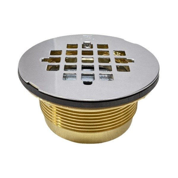 2" No-Caulk Brass Shower Strainer With Jiffy & Grid 0523004