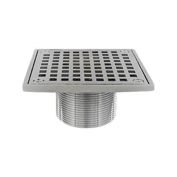 2" Chrome-Plated Brass Shower Strainer For Shower Pan Liner Drain (Square) 0523024
