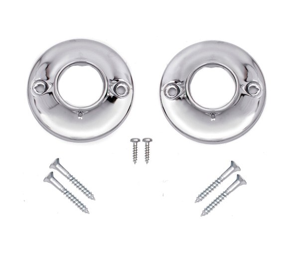 1" Chrome Plated Stamped Steel Shower Bar Flanges (Pair) 0603002