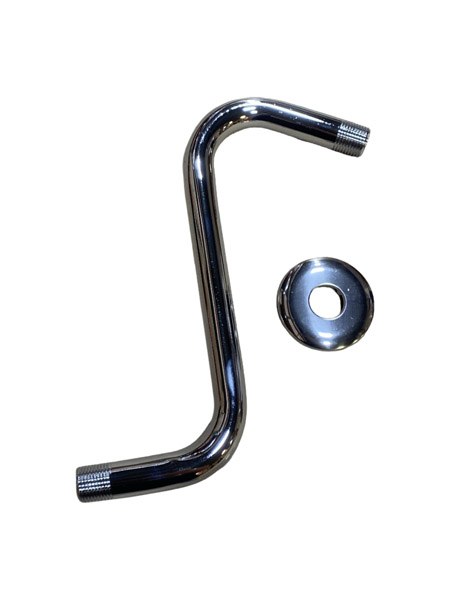 8" S-Shaped Chrome-Plated Stainless Steel Shower Arm With Escutcheon 0618024
