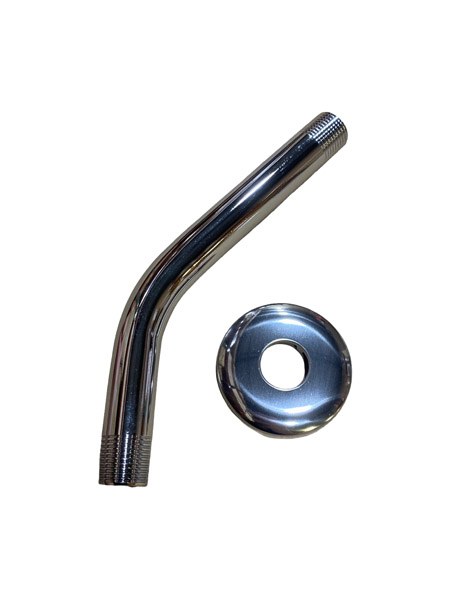 8" Chrome-Plated Stainless Steel 45 Degree Shower Arm With Escutcheon 0618054