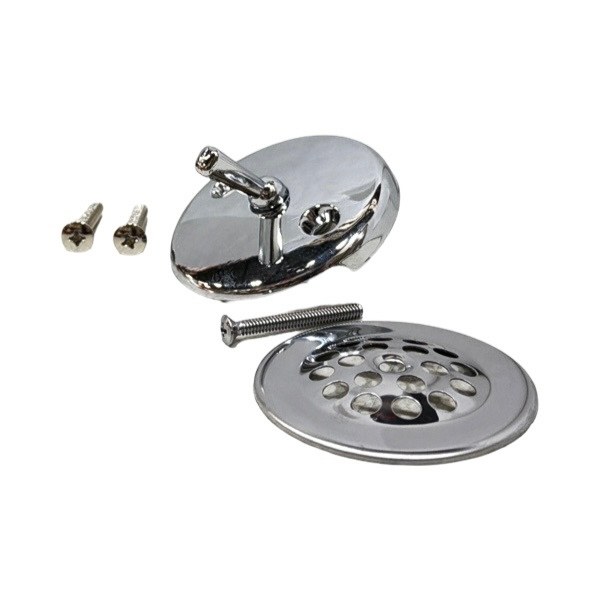 Chrome Tub Trim Kit with Trip Lever Plate and Strainer Grid 0626025