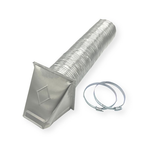 4" x 8' Dryer Vent Kit with Metal Hood and Corrugated Metal Hose 0811108