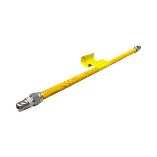 3/4" M x 1/2"M x 24" Stainless Steel Gas Range Connector 0813004