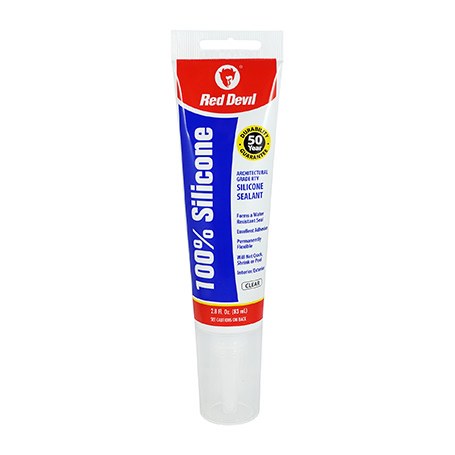 Red Devil [0820] 2.8 oz Multi-purpose 100% Silicone Sealant (Clear) 1011302