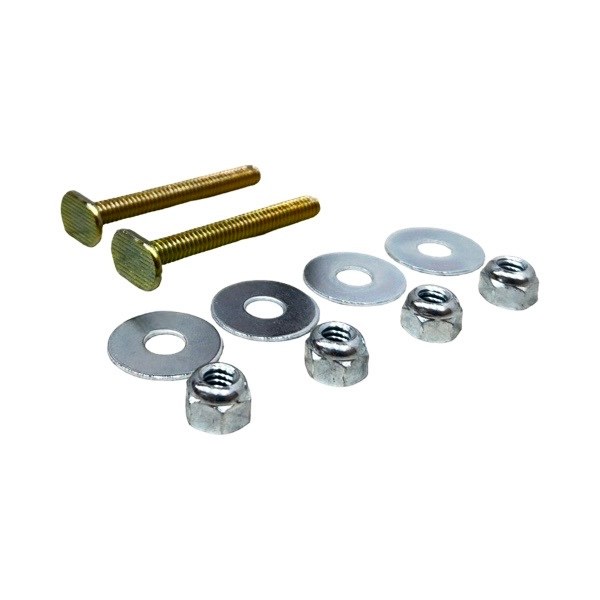 1/4" x 2 1/4" Brass-Plated Flange Bolts (Pair) with Double Nuts & Washers 1344002