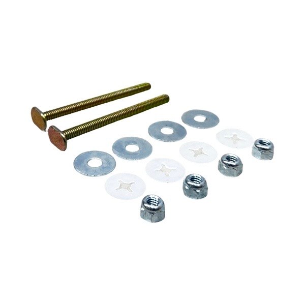 1/4" x 3 1/2" Brass-Plated Closet Bolts - Double Nuts & Washers 1344020