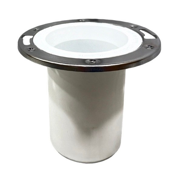 4" Insert x 6" Long PVC Closet Flange with SS Ring 1346118