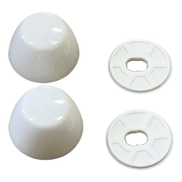 White Plastic Toilet Bolt Caps (Pair) 1348003