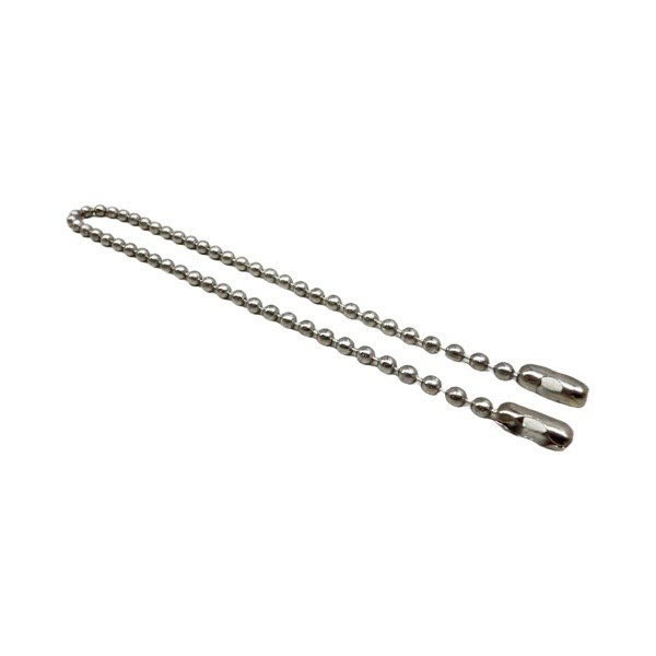 15" Nickel-Plated Brass Beaded Chain #10 (3/16") 1616004