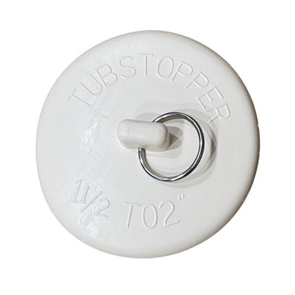 Fitall White Rubber Tub Stopper (Display Carded) 1678027