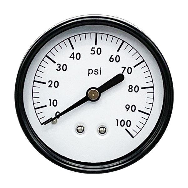 2 1/2" 100 PSI 1/4" Backoutlet Press Gauge 1714004