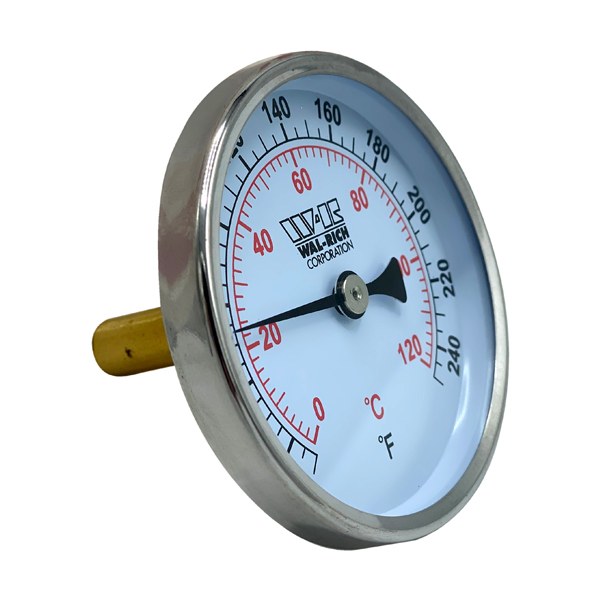 3 1/4" Face Snap Well Thermometer With Brass Probe 1722060