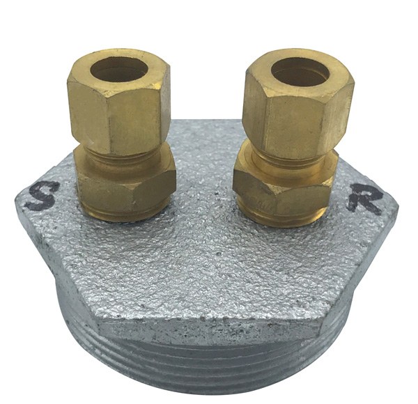 2" x 3/8" Duplex Tank Bushing With Fittings 1744002