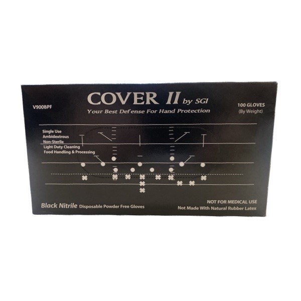 Black Nitrile Gloves (Large) (100 Per Box) 1839057