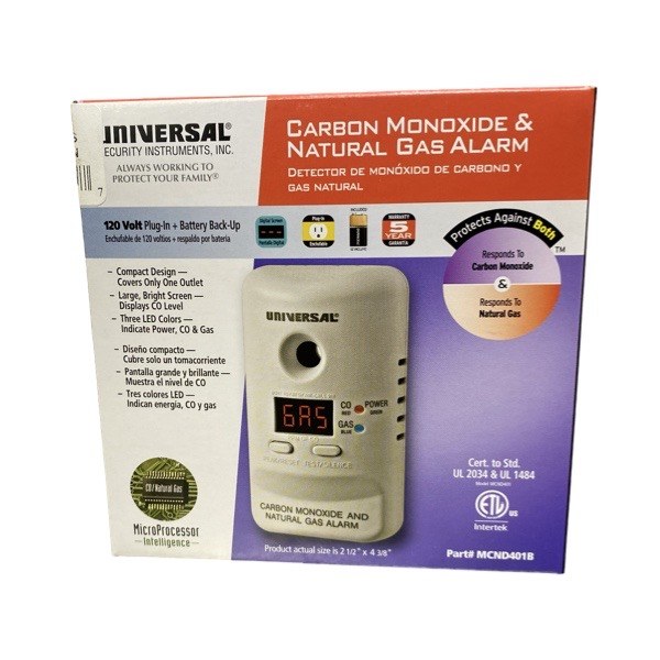 USI Plug-In Gas/Carbon Monoxide Detector With Screen 1982052