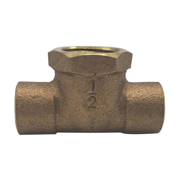 3/4"C x 3/4"C x 1/2" FIP Cast Brass Adapter Tee 2103050