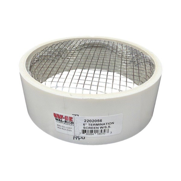 6" Termination Screen With Stainless Steel Screen 2202056