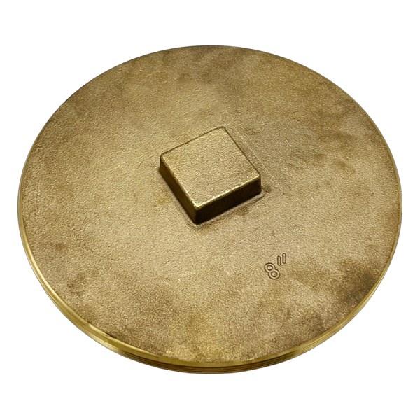 8" Raised Head Brass Cleanout Plug - Southern Code 2424216