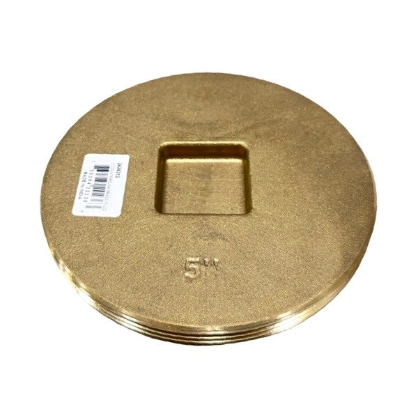 5" Countersunk Brass Cleanout Plug - Southern Code 2424312