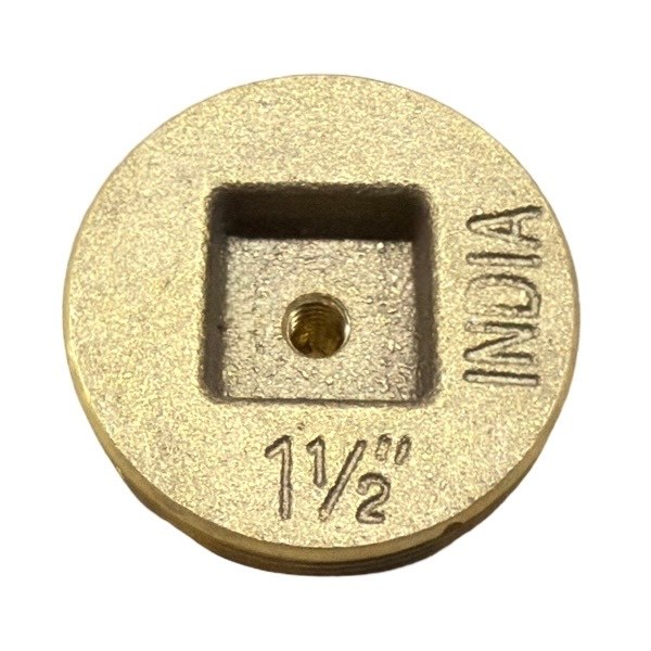 1 1/2" Brass Countersunk Cleanout Plug - Tapped 2425300