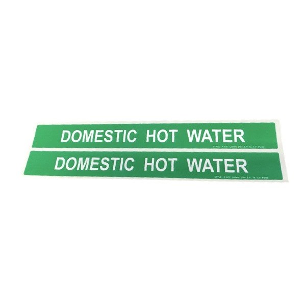Domestic Hot Water Self-Adhesive Label - Small 2425511