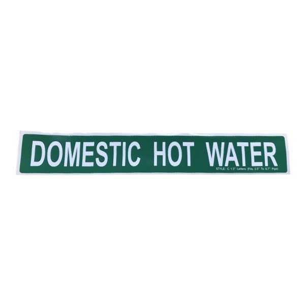 Domestic Hot Water Self-Adhesive Label - Large 2425515