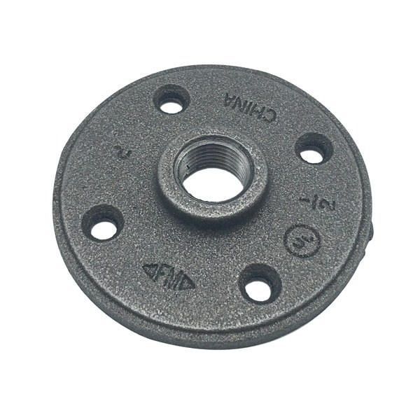 1/2" Malleable Iron Railing Flange - Black 2511008