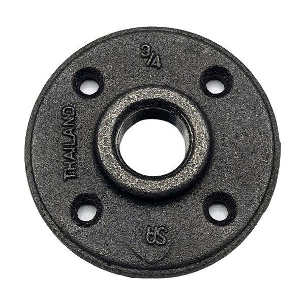 3/4" Malleable Iron Railing Flange - Black 2511010
