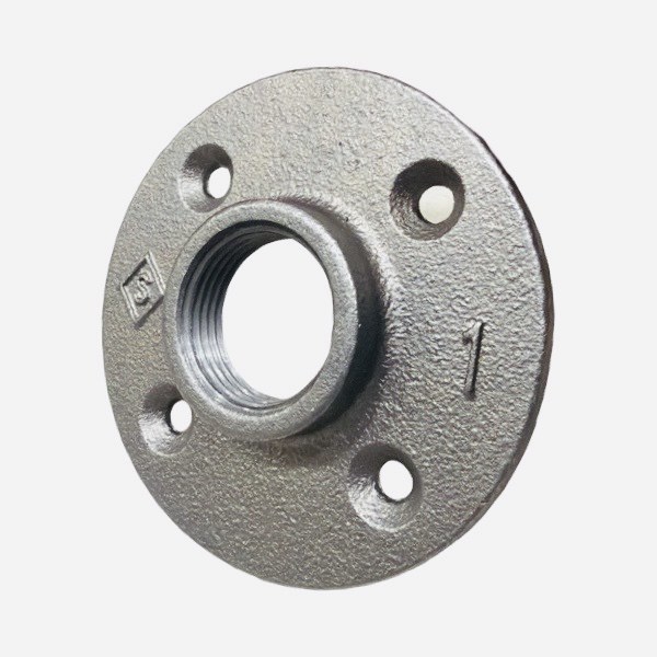1" Malleable Iron Railing Flange - Black 2511012