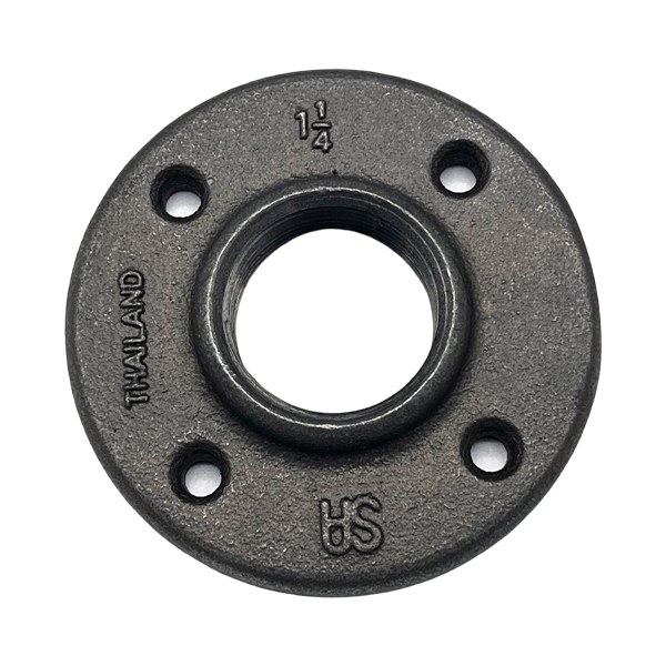 1 1/4" Malleable Iron Railing Flange - Black 2511014