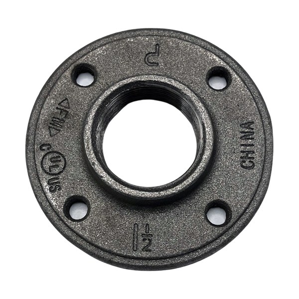 1 1/2" Malleable Iron Railing Flange - Black 2511016