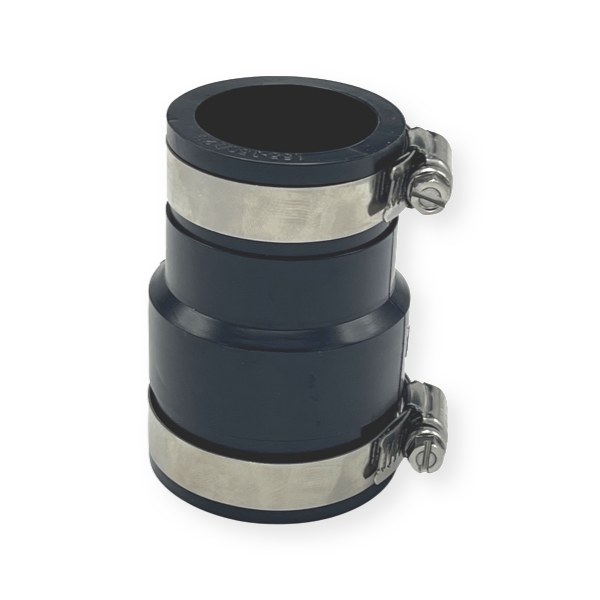 Rubber Transition Coupling 1 1/2" x 1 1/4" Cast Iron/PVC x Cast Iron/PVC 2533002