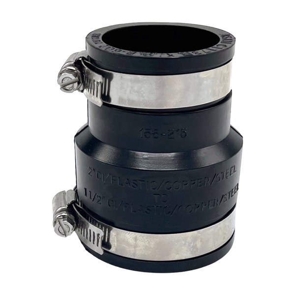 Rubber Transition Coupling 2" x 1 1/2" Cast Iron/PVC x Cast Iron/PVC 2533006