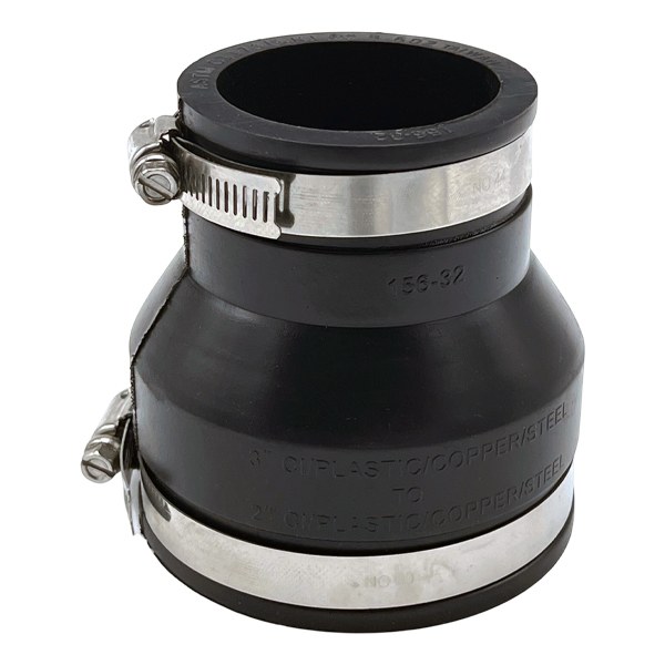 Rubber Transition Coupling 3" x 2" Cast Iron/PVC x Cast Iron/PVC 2533012